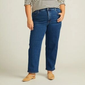 Universal Standard Etta High Straight Leg Dark Wash Jeans